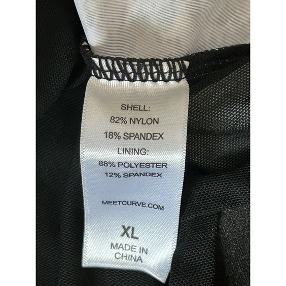 Meet Curve Sweetheart Neckline Swim Dress - Black/Peach Snakeskin print- Size XL - Picture 6 of 9